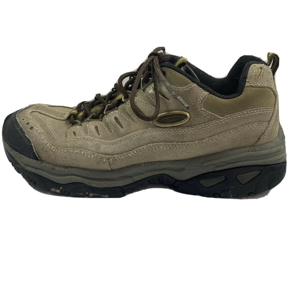 Skechers Sports Trail SN4984 Tan Gray Suede Leather Hiking Shoes Mens 8.5